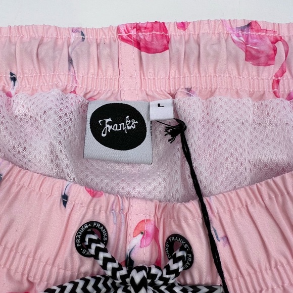 FRANKS LARGE “TAMPA PINK” SWIMMING TRUNKS,WITH MESH SUPPORT, FLAMINGO PRINTS - Picture 10 of 16